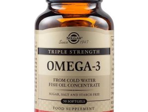 Solgar Omega-3 Triple Strength Συμπλήρωμα Διατροφής με Ω3 Λιπαρά Οξέα για την Καλή Λειτουργία της Καρδιάς του Εγκεφάλου & της Όρασης 50 Softgels