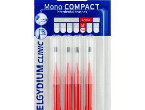 Elgydium Clinic Mono Compact Interdental Brushes 0.7mm Μεσοδόντια Βουρτσάκια Ιδανικά για Άτομα με Εμφυτεύματα ή Σιδεράκια 4 Τεμάχια