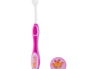 Chicco Milk Teeth Toothbrush 3-6 Years Παιδική Οδοντόβουρτσα Ιδανική για τα Πρώτα Δόντια 1 Τεμάχιο – Μωβ