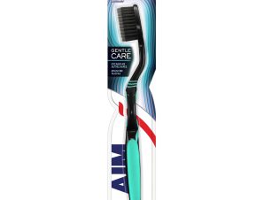 Aim Gentle Care Toothbrush Soft Μαλακή Οδοντόβουρτσα με Θύσανους με Λεπτές Άκρες για Βαθύ Καθαρισμό & Λεύκανση Απαλή με τα Ούλα 1 Τεμάχιο – Τιρκουάζ / Μαύρο