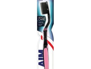 Aim Gentle Care Toothbrush Soft Μαλακή Οδοντόβουρτσα με Θύσανους με Λεπτές Άκρες για Βαθύ Καθαρισμό & Λεύκανση Απαλή με τα Ούλα 1 Τεμάχιο – Ροζ / Μαύρο