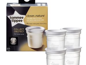 Tommee Tippee Closer to Nature Breast Milk Storage Pots Κωδ 42301041 Δοχεία Αποθήκευσης Μητρικού Γάλακτος 4x60ml