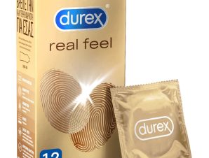 Durex Real Feel Προφυλακτικά για Φυσική Αίσθηση, Χωρίς Latex 12 Τεμάχια