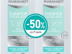 Pharmasept Πακέτο Προσφοράς Balance Mild Deo Roll on Αποσμητικό με Κρεμώδη Υφή για Ευαίσθητες Επιδερμίδες & μη Ανεκτικό Δέρμα 2x50ml