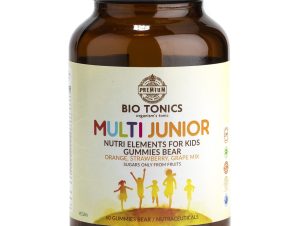 Bio Tonics Multi Junior Nutri Elements for Kids Συμπλήρωμα Διατροφής Πολυβιταμινών, Μετάλλων & Ιχνοστοιχείων για Παιδιά που Συμβάλει στη Φυσιολογική Ανάπτυξη Οστών, Δοντιών & Οφθαλμών, Ενίσχυση Ανοσοποιητικού & Ενέργεια με Γεύση Φρούτων 60 Ζελεδάκια