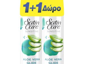 Gillette Satin Care Sensitive Aloe Vera Glide Scented Shave Gel Ξυρίσματος με Aloe Vera & Άρωμα για Ευαίσθητες Επιδερμίδες 200ml 1+1 Δώρο