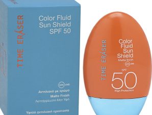 Medisei Time Eraser Color Fluid Sun Shield Spf50 Λεπτόρρευστο Αντηλιακό Γαλάκτωμα Προσώπου Υψηλής Προστασίας με Χρώμα & Ματ Αποτέλεσμα 50ml 