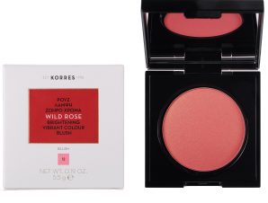 Korres Wild Rose Blush Άγριο Τριαντάφυλλο Ρουζ Μεταξένιας Υφής για Λάμψη & Ζωηρό Χρώμα 5.5g – 12 Golden Pink