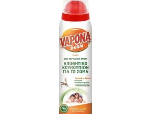 Vapona Derm Family Skin Repellent Body Spray Απωθητικό Spray Σώματος για Κουνούπια, Κατάλληλο για Όλη την Οικογένεια 100ml