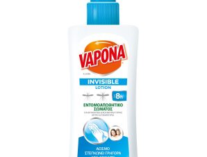 Vapona Invisible Lotion Body Repellent Άοσμο Εντομοαπωθητικό Spray Προσώπου, Σώματος για Κουνούπια, Μύγες & Τσιμπούρια 100ml